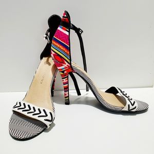 Stylish multi color and pattern heels size 8½